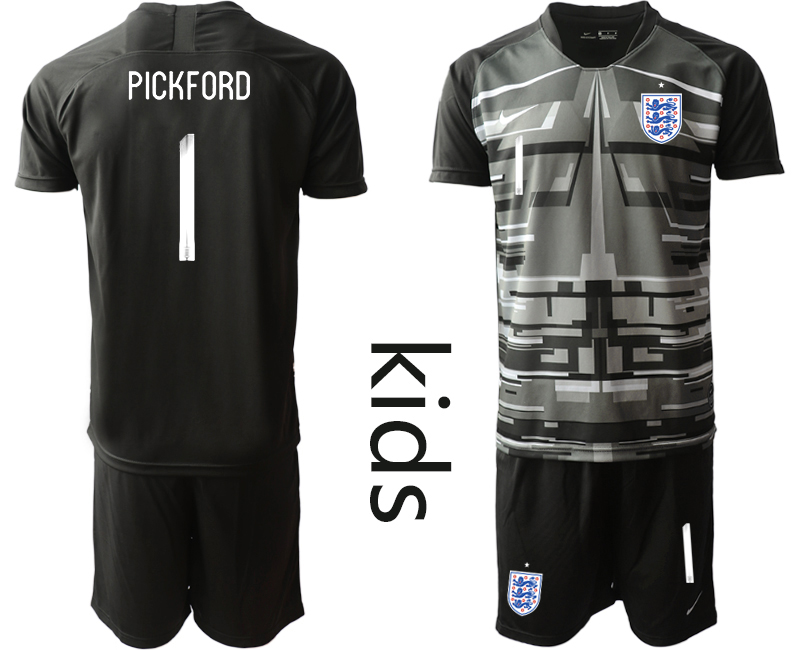 2021 European Cup England black Youth goalkeeper #1 soccer jerseys